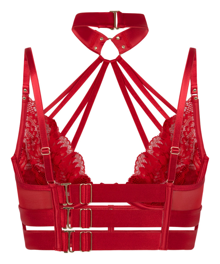 Strappy Lace Harness Choker Underwire Bralette