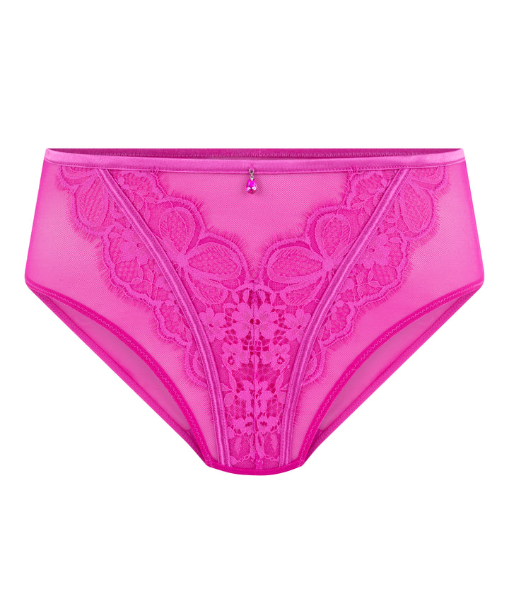 Floral Lace &amp; Mesh Brazilian Brief
