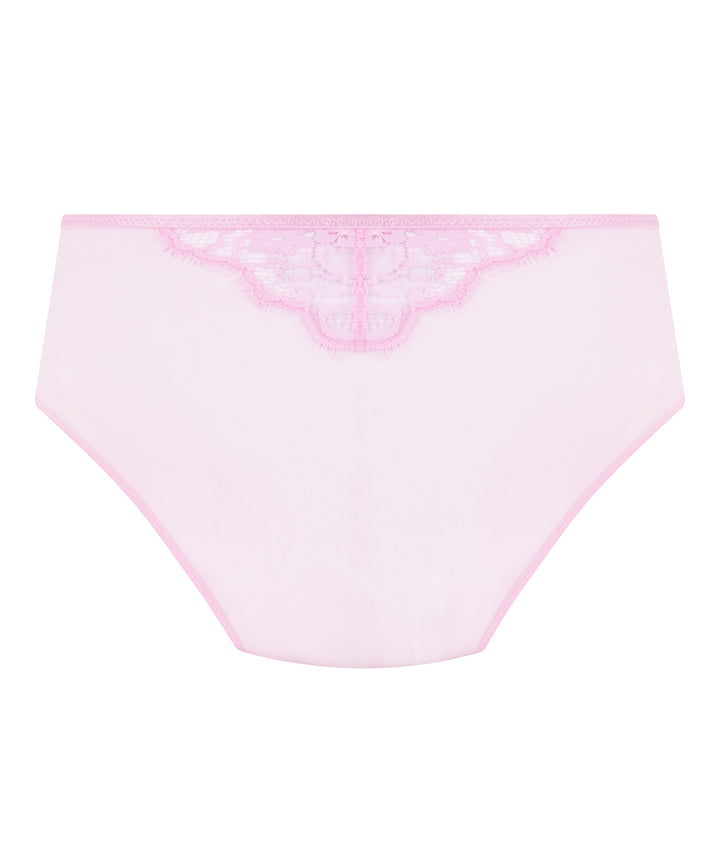 Floral Lace Mesh Brief with Charm Detail
