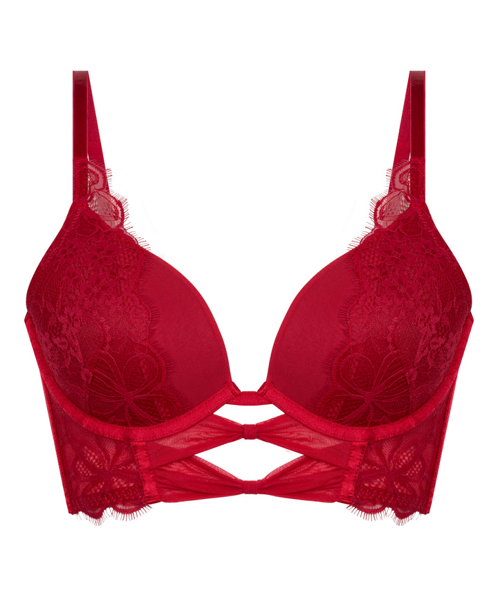 Floral Lace Push-Up Longline Bra