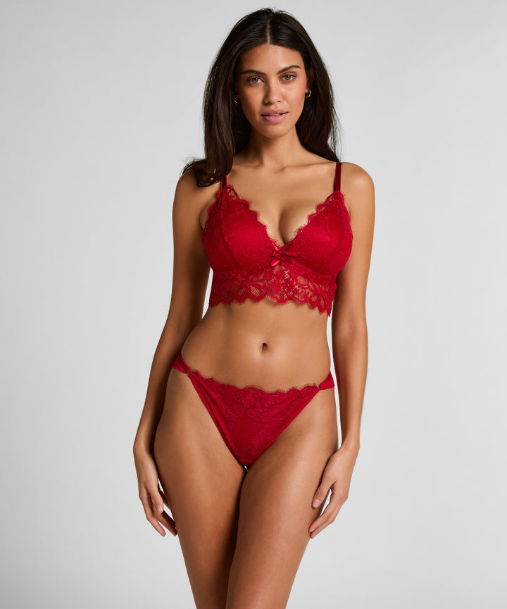 Floral Lace High-Cut Thong Brief