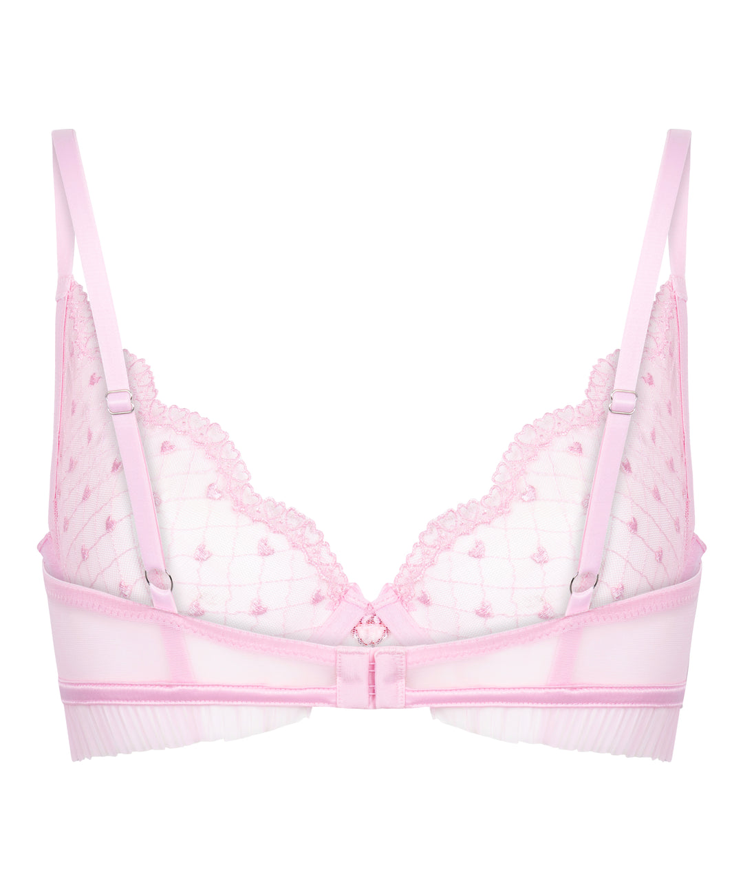 Embroidered Mesh Underwire Lace Trim Bra