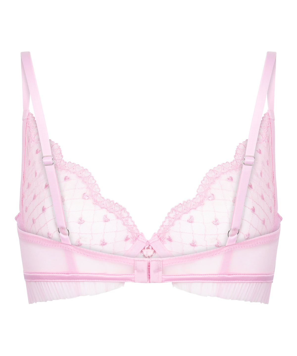 Embroidered Mesh Underwire Lace Trim Bra
