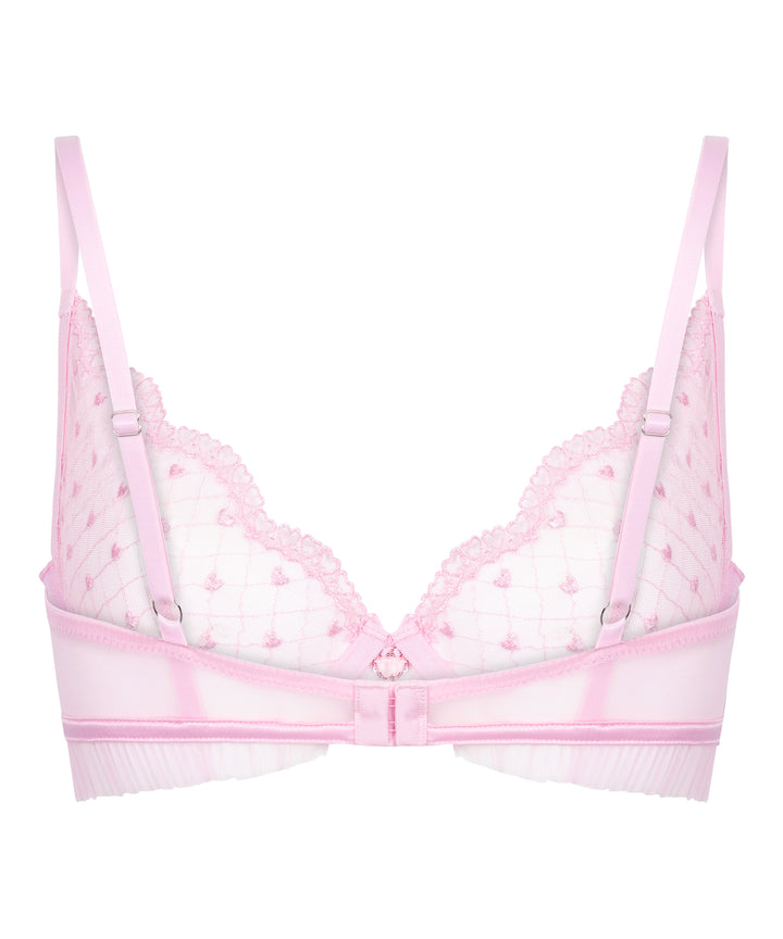 Embroidered Mesh Underwire Lace Trim Bra