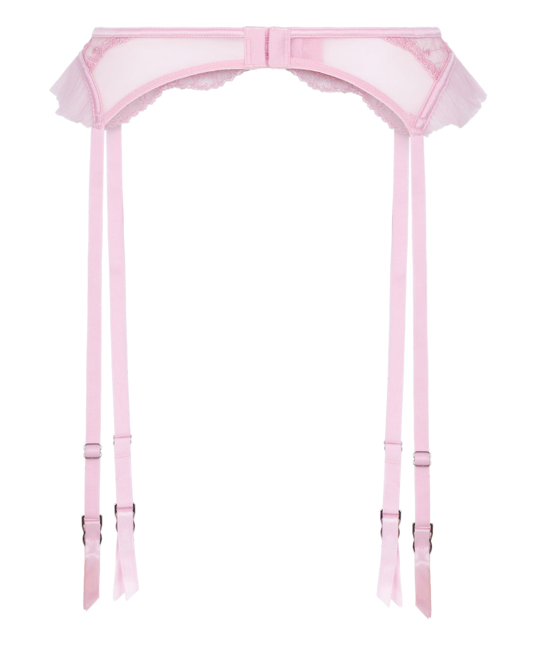Lace Heart Suspender Belt with Gem Detail