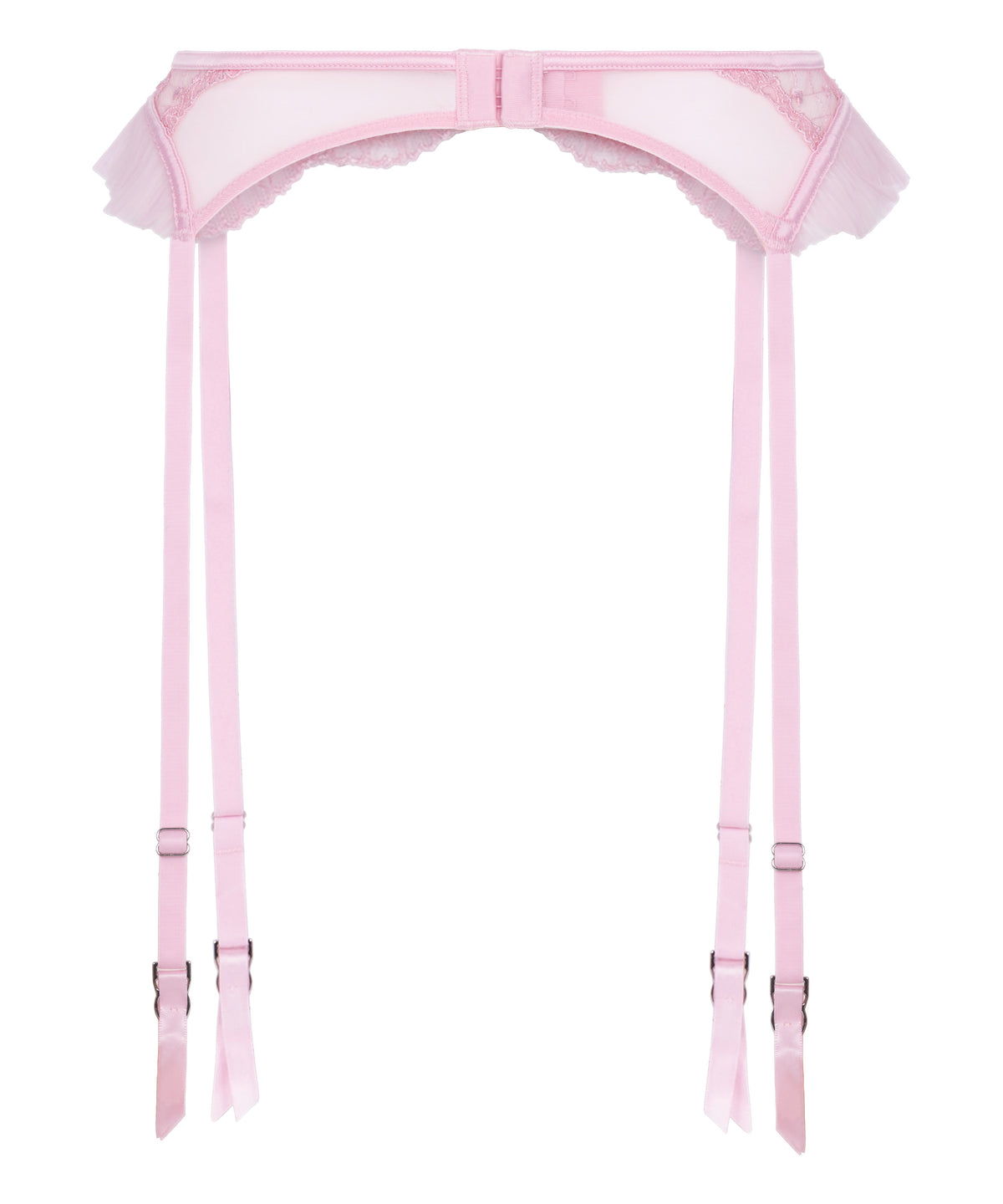 Lace Heart Suspender Belt with Gem Detail