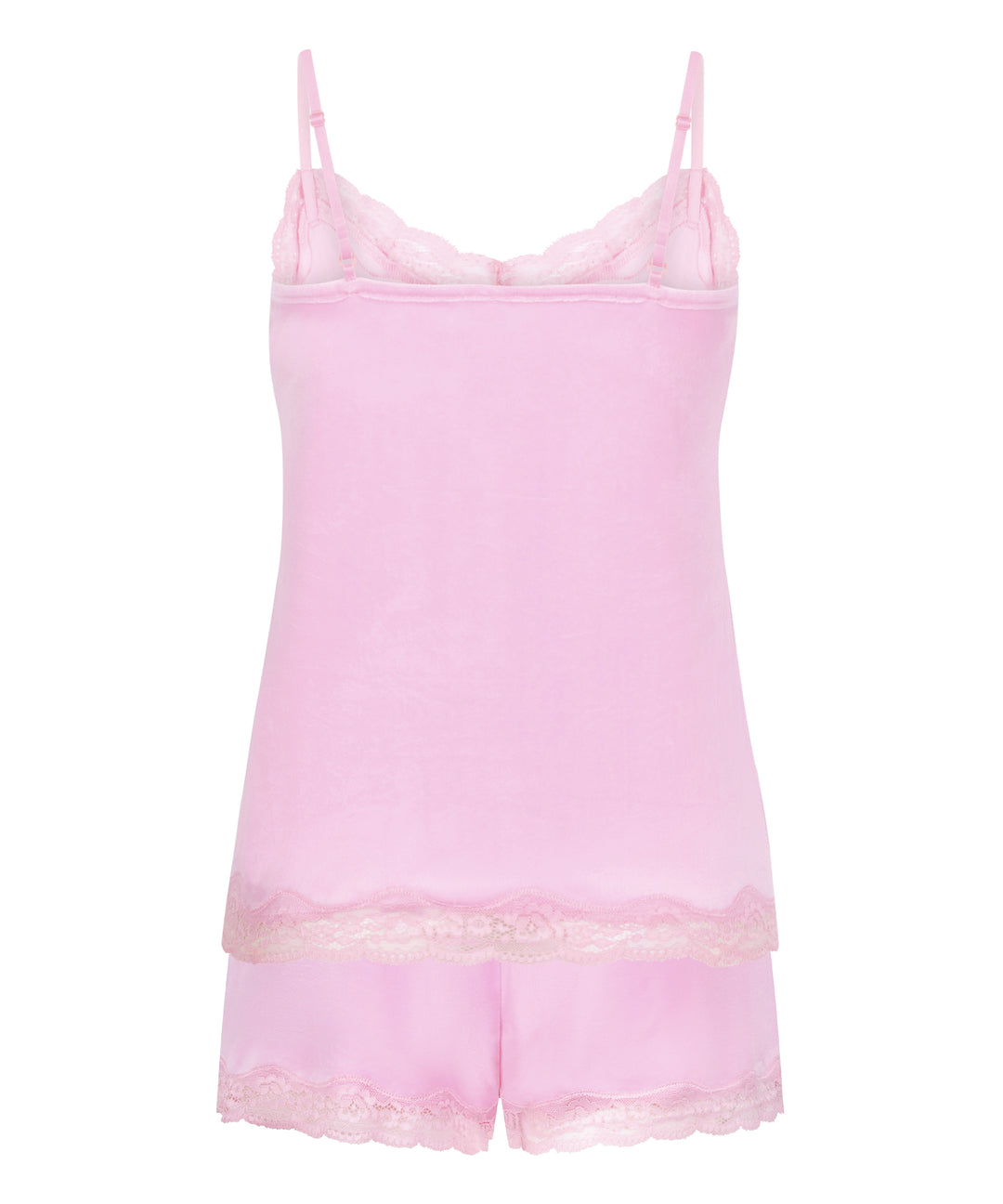 Satin Lace-Trim Cami &amp; Shorts Pyjama Set