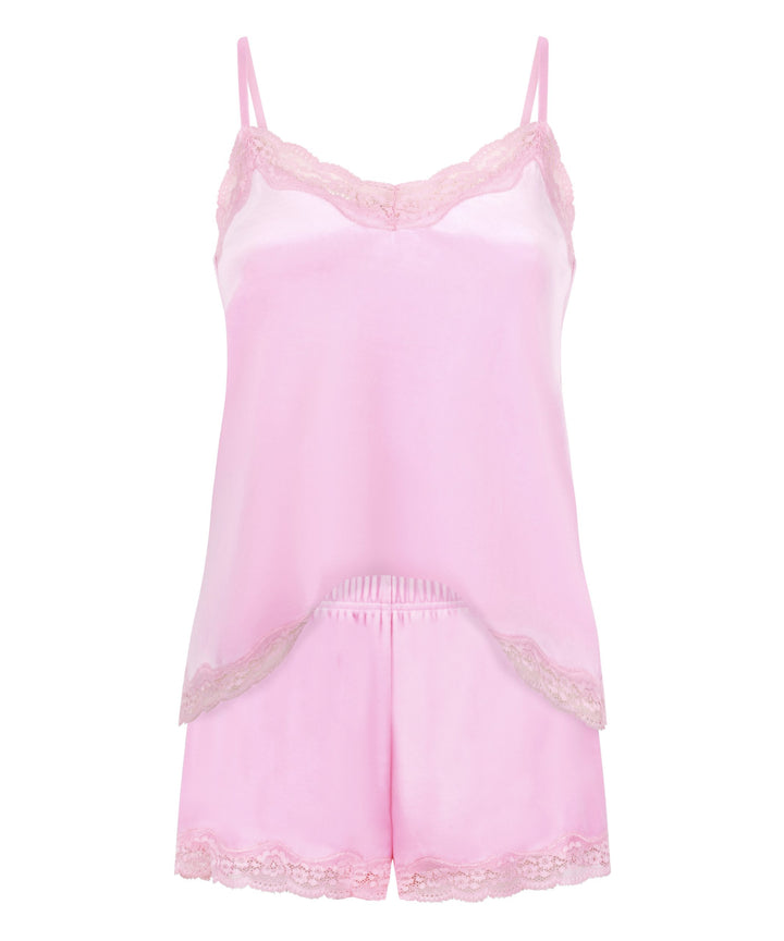 Pj Cami Velours Scallop Lace - Pink