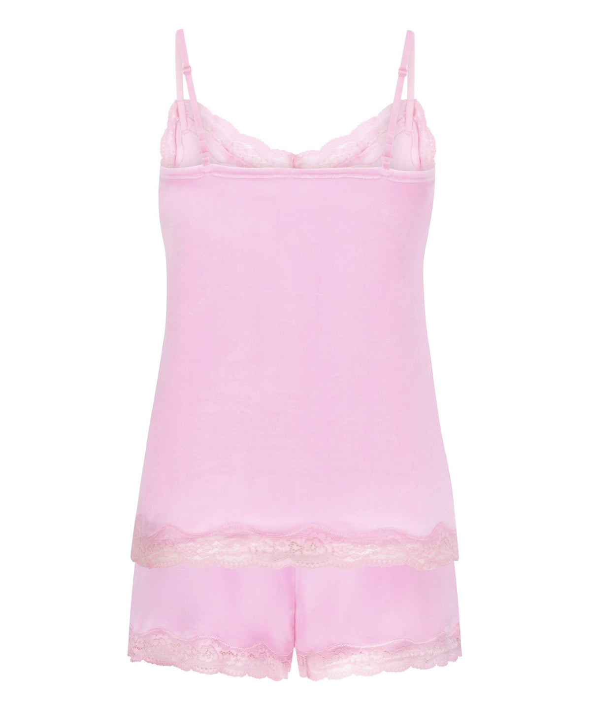 Pj Cami Velours Scallop Lace - Pink