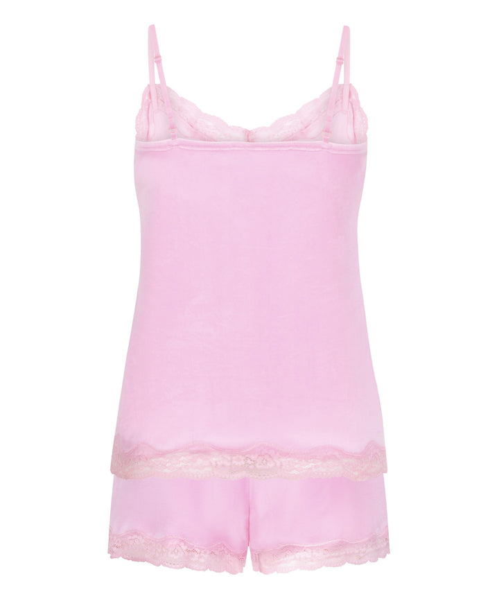 Pj Cami Velours Scallop Lace - Pink
