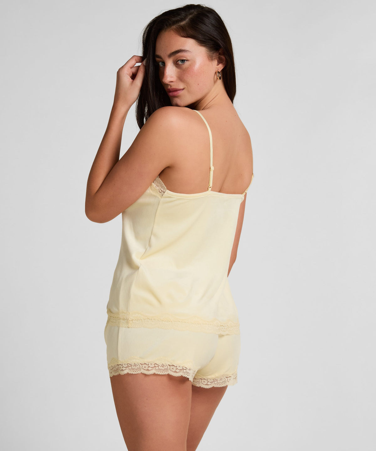 Pj Cami Velours Scallop Lace - Yellow