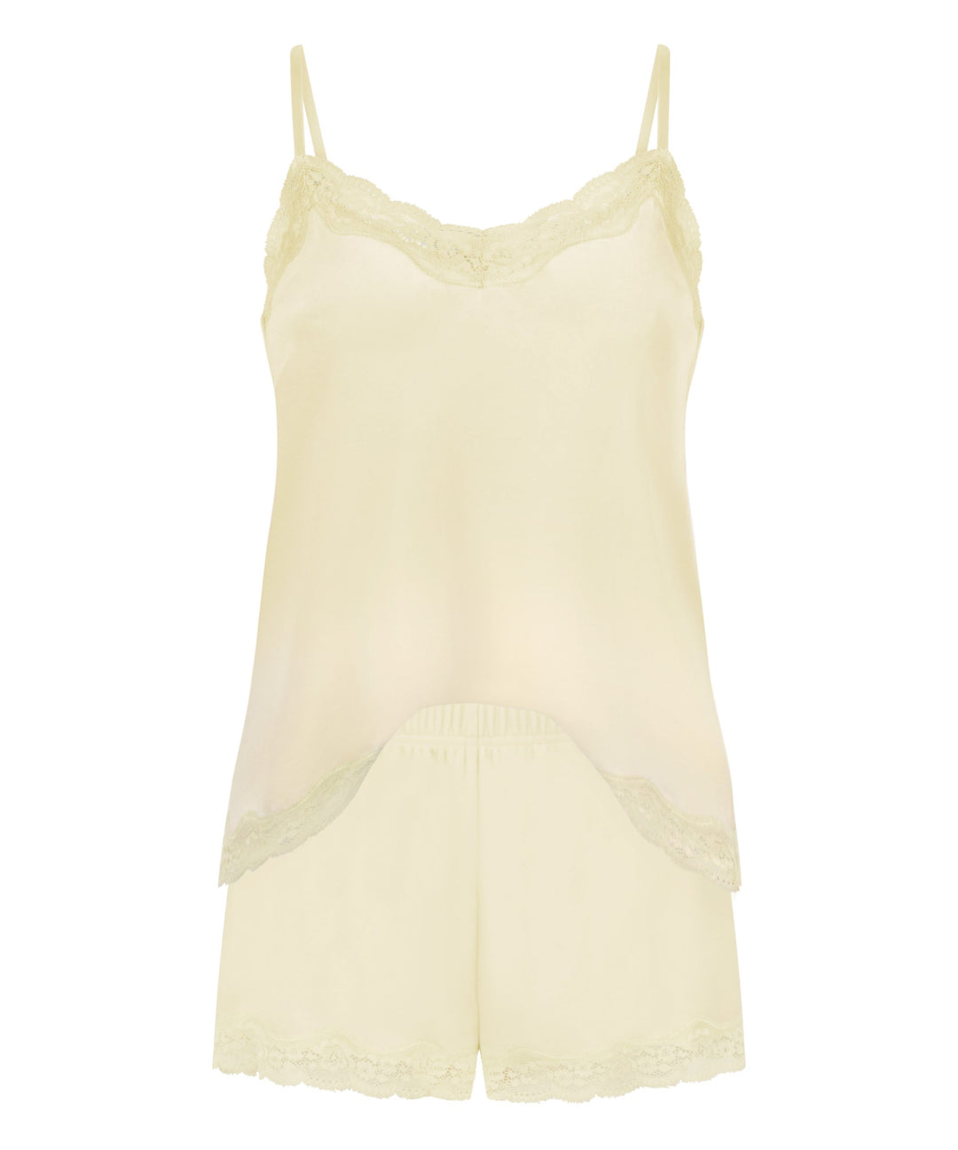 Pj Cami Velours Scallop Lace - Yellow