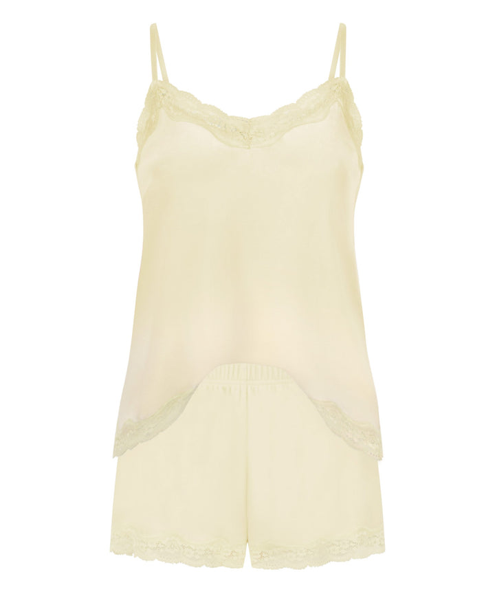 Pj Cami Velours Scallop Lace - Yellow