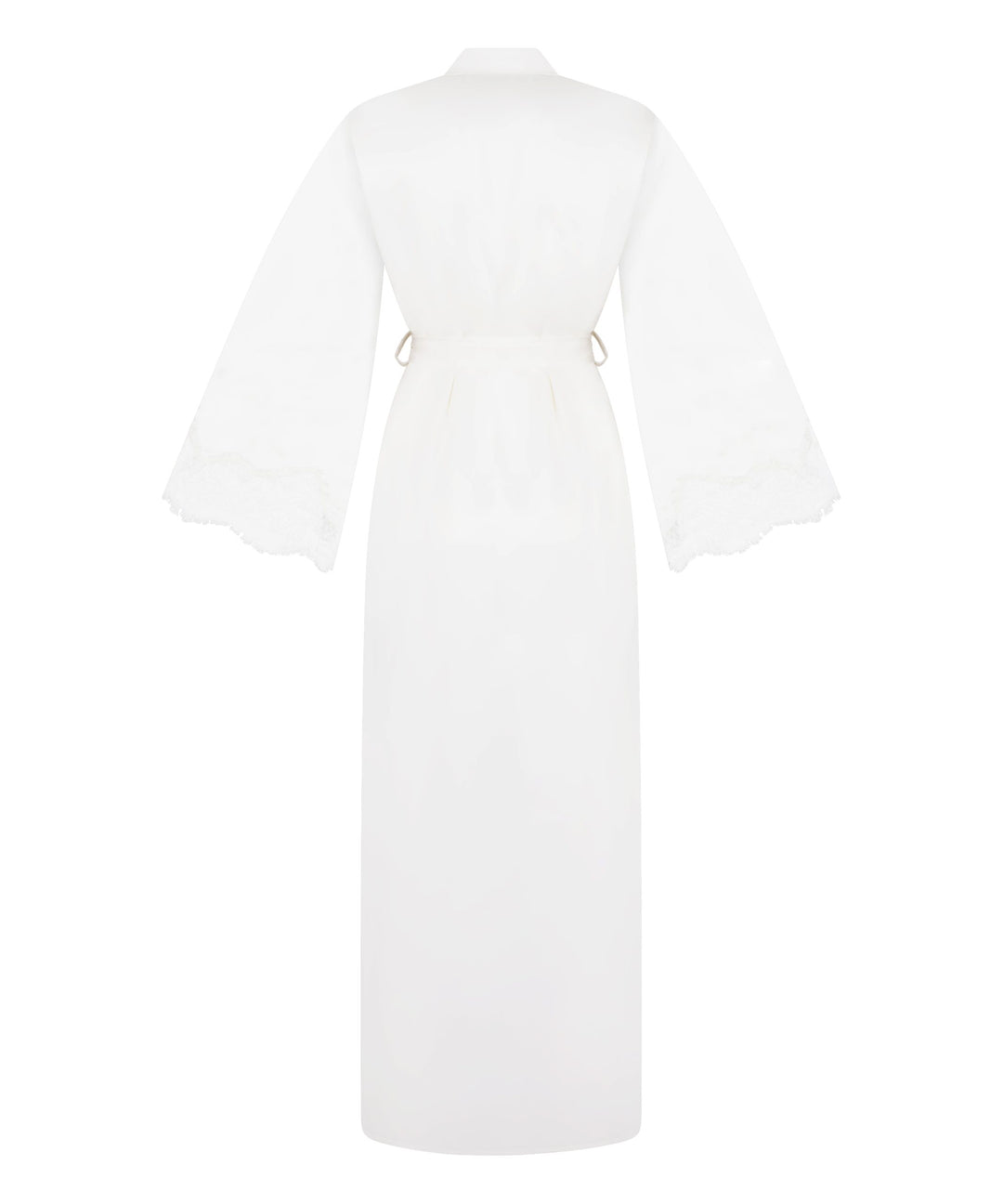 Kimono Long Satin Lace Valerie - White