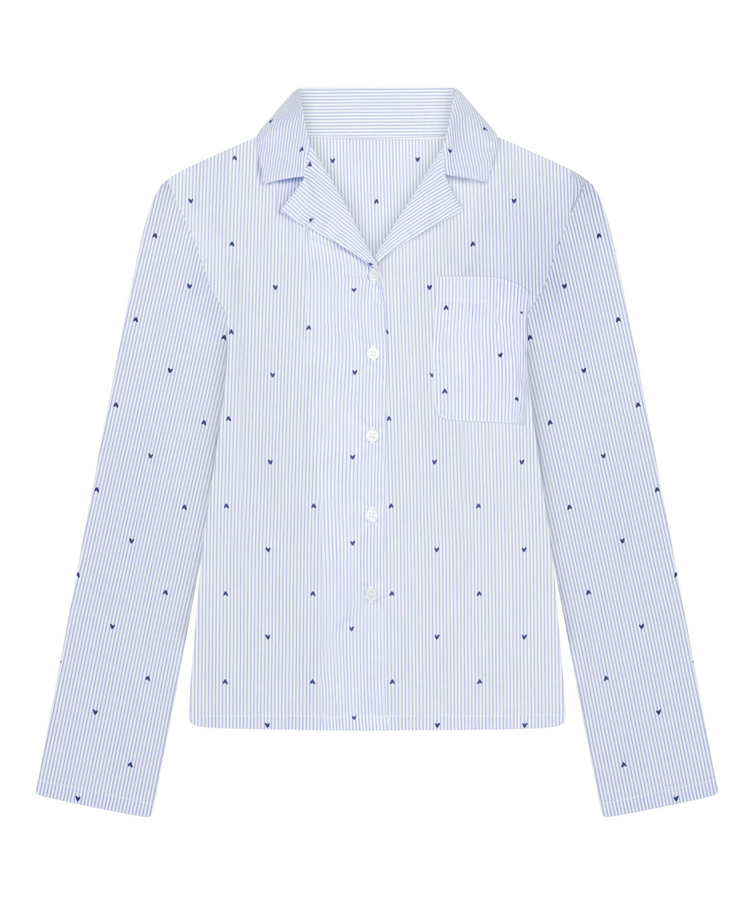 Jacket Ls Cotton Stripe Heart - Blue