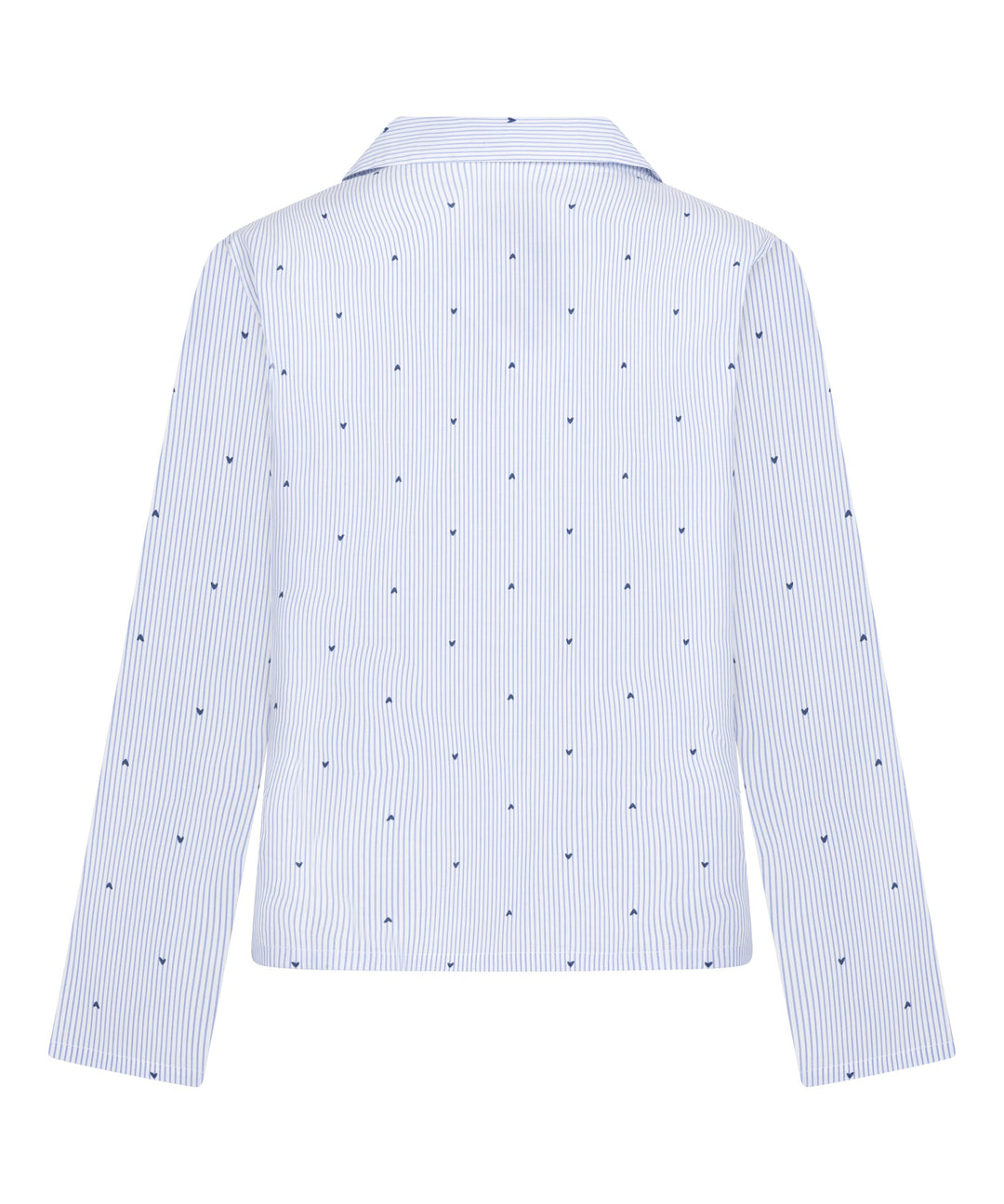 Jacket Ls Cotton Stripe Heart - Blue