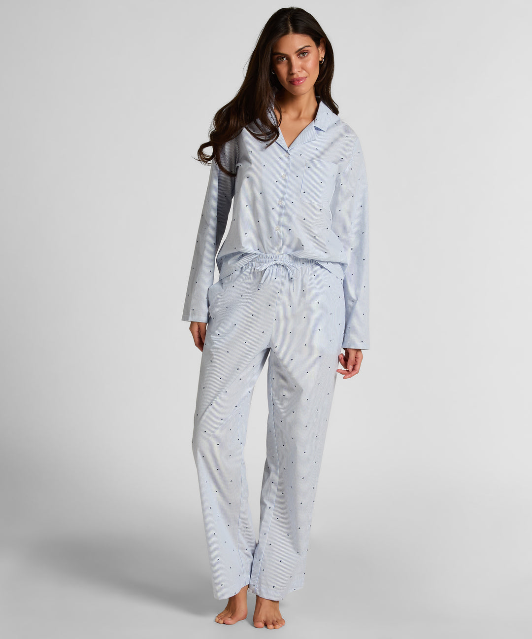 Striped Heart Print Drawstring Lounge Pants