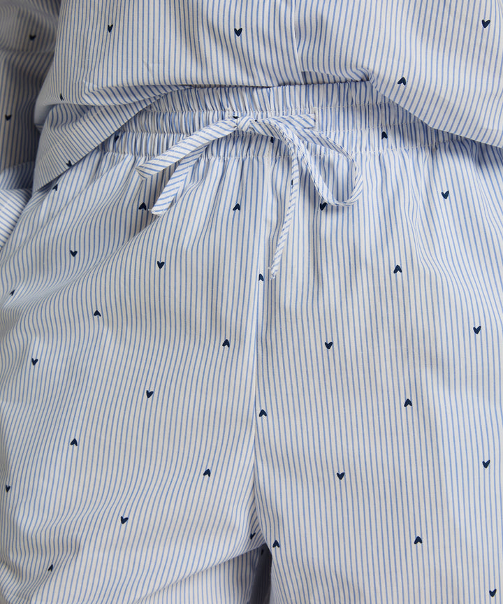 Striped Heart Print Drawstring Lounge Pants