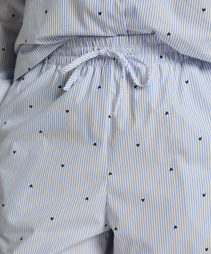 Pant Woven Co Stripe Hearts - Blue
