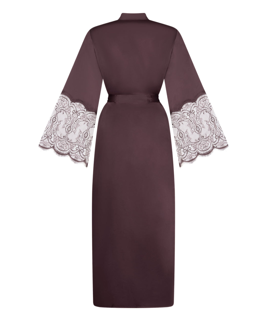 Kimono Long Satin Lace - Purple