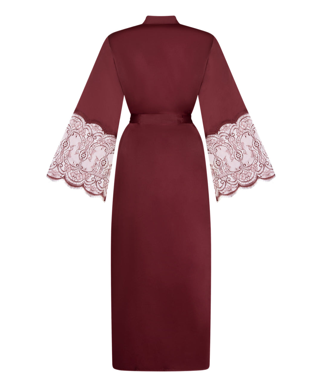 Kimono Long Satin Lace - Red