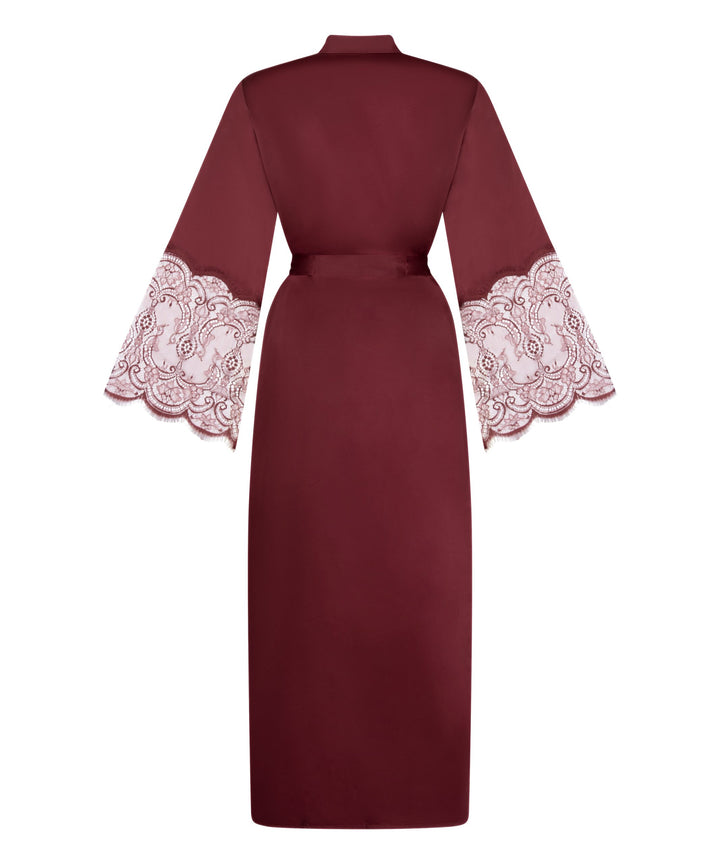 Kimono Long Satin Lace - Red
