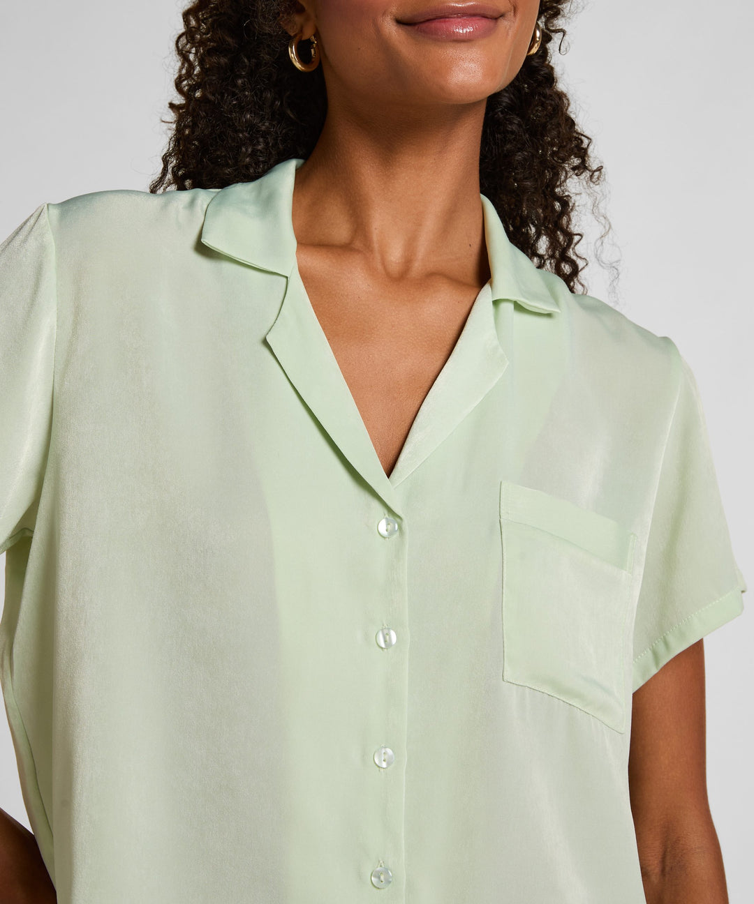 Jacket Ss Satin Minimal - Green