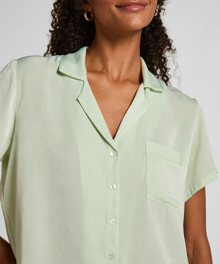 Jacket Ss Satin Minimal - Green