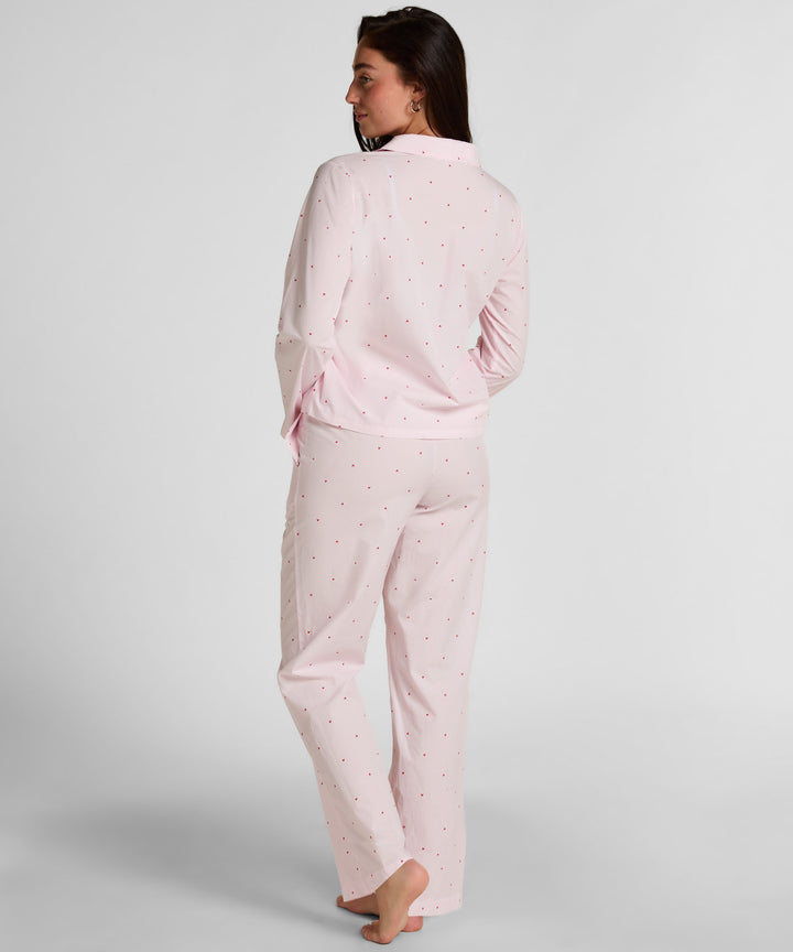 Pj Ls Co Stripe Hearts - White