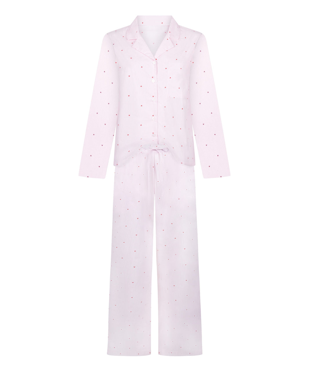 Pj Ls Co Stripe Hearts - White