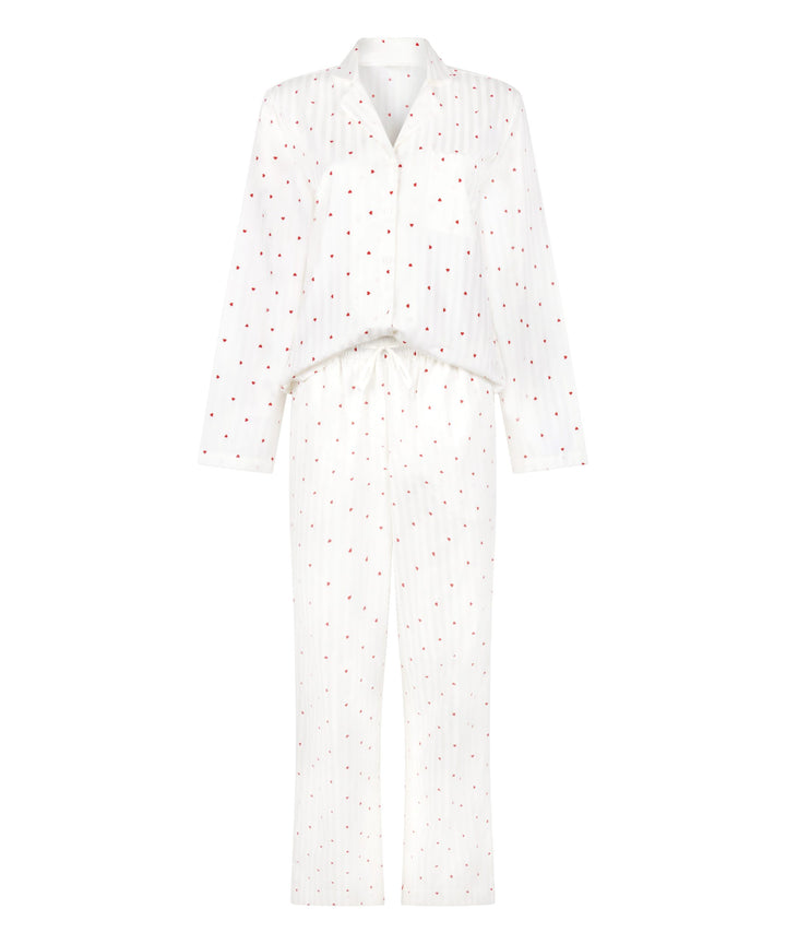 Pj Ls Co Jacquard Hearts - White
