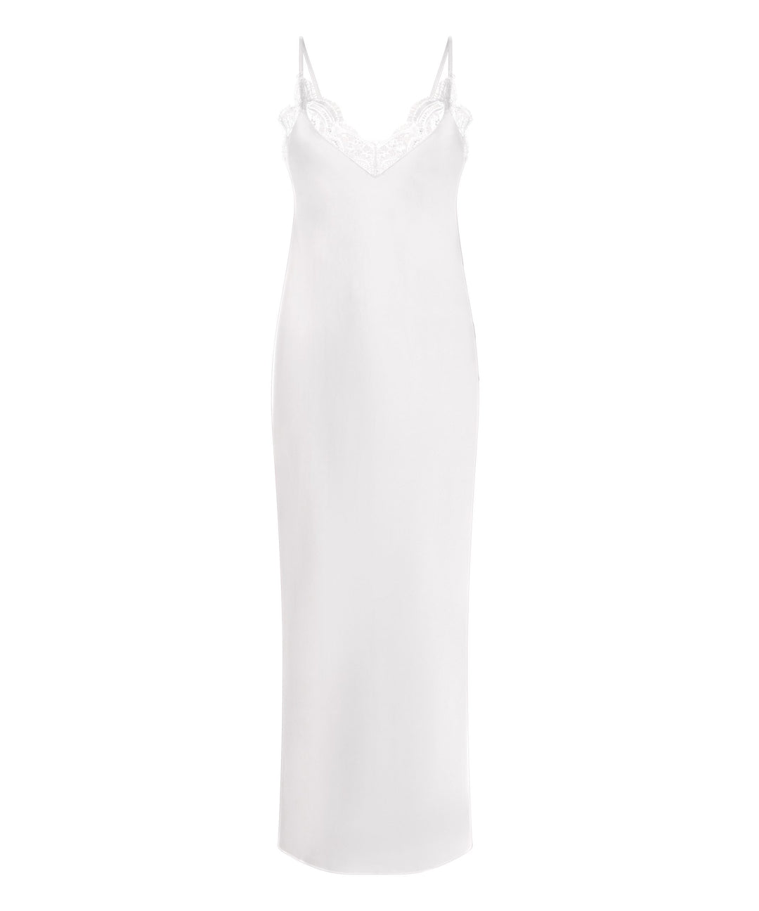 Sd Satin Lace Long - White