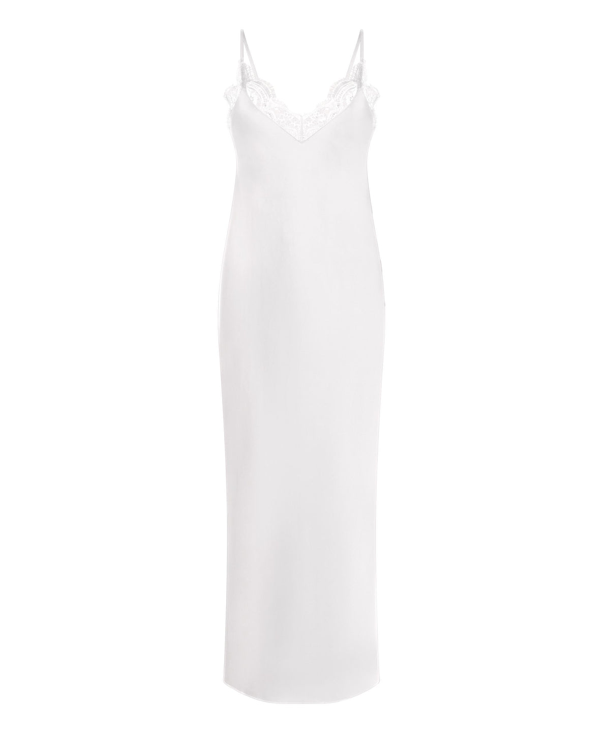 Sd Satin Lace Long - White