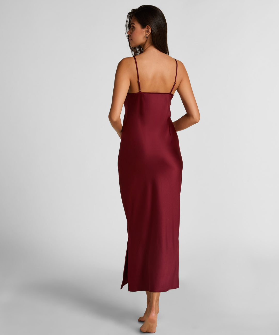 Sd Satin Lace Long - Red