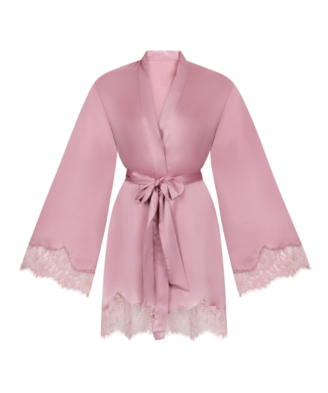 Kimono Satin Lace Valerie - Pink