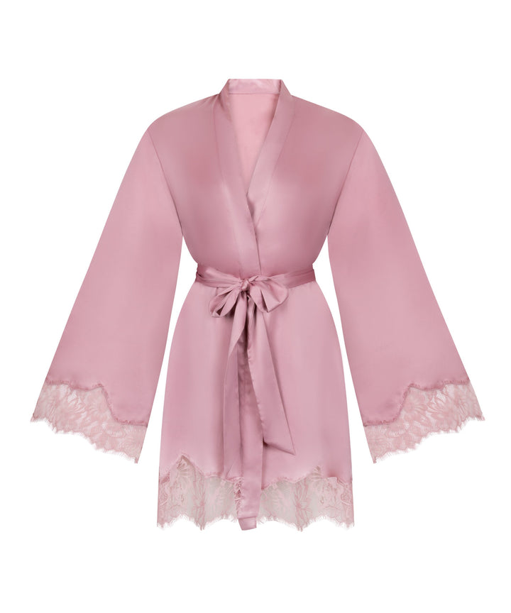 Kimono Satin Lace Valerie - Pink