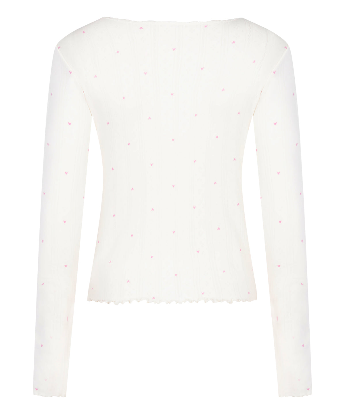Women's Slim Fit Heart Pointelle Scoop Neck Top