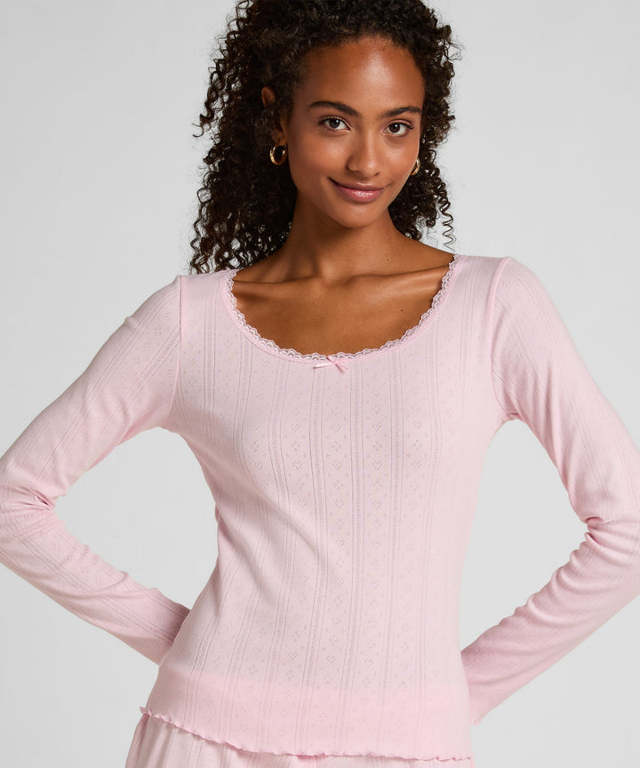 Top Ls Pointelle - Pink