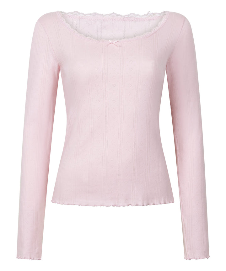 Top Ls Pointelle - Pink