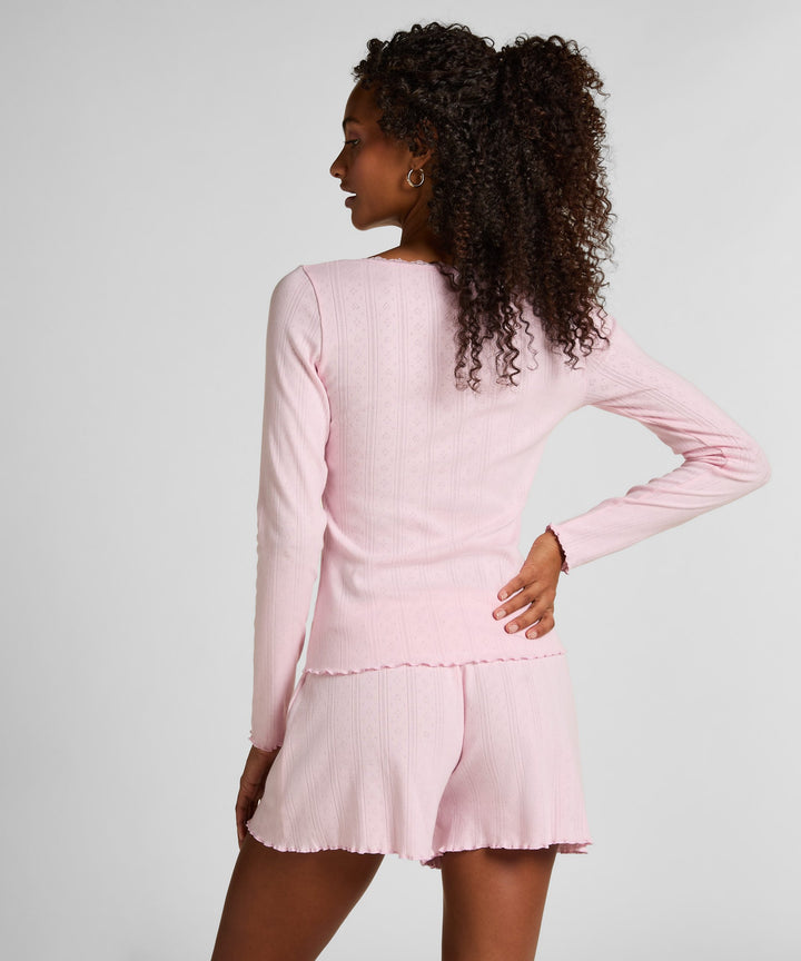Short Pointelle Babylock - Pink