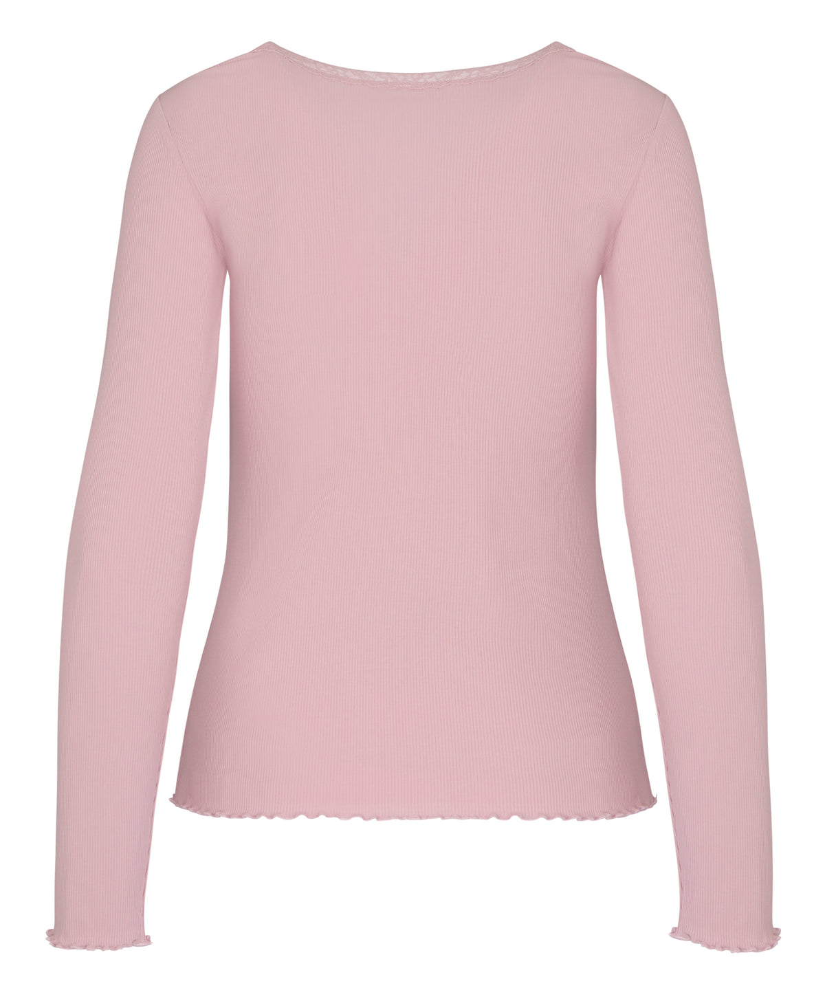 Top Ls Jersey Rib Lace - Pale Mauve