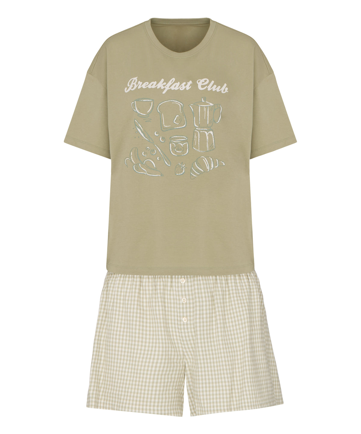 Pj Ss Short Vis Co Woven Check - Frosty Green