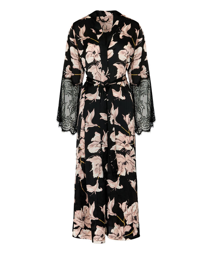 Kimono Long Satin Lace