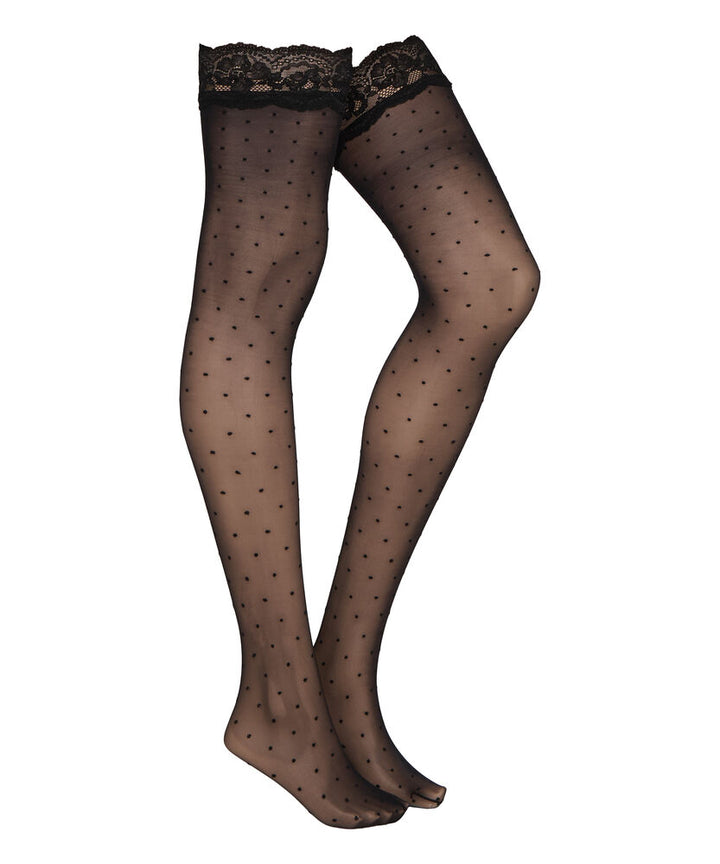 ST 15DEN LACE TOP DOTS