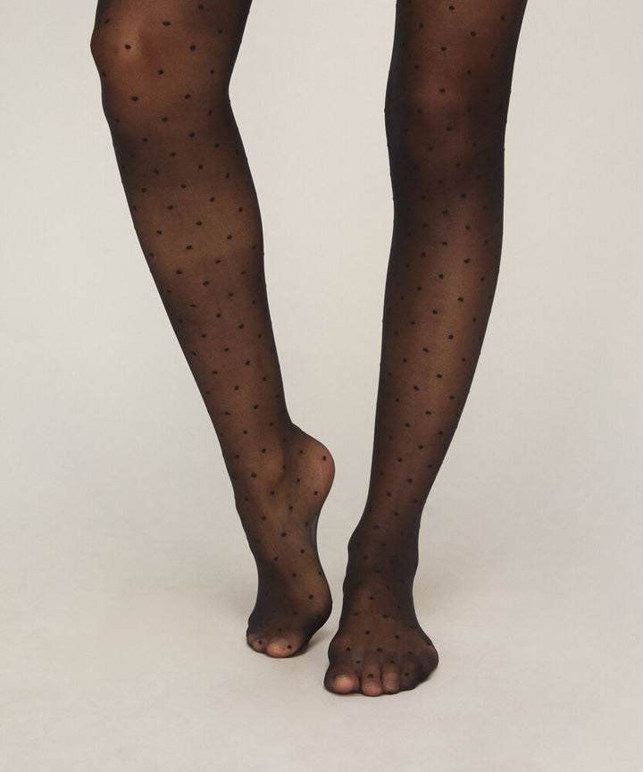 ST 15DEN LACE TOP DOTS