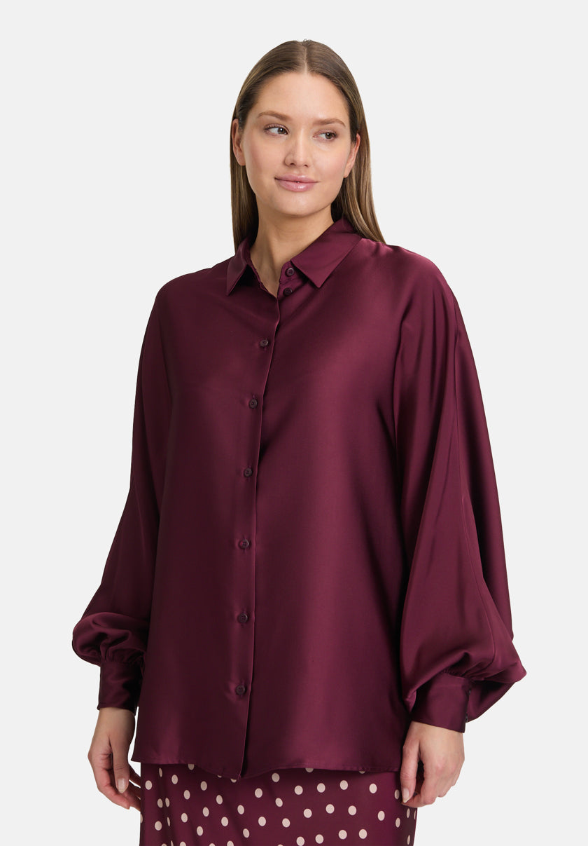 Satin Blouse with Collar