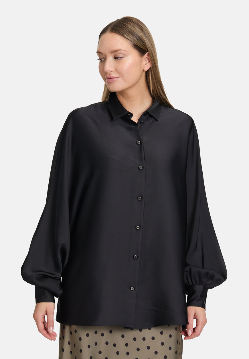 Satin Blouse with Collar
