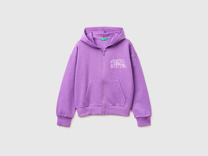 Sweatshirt With Hood - Violet