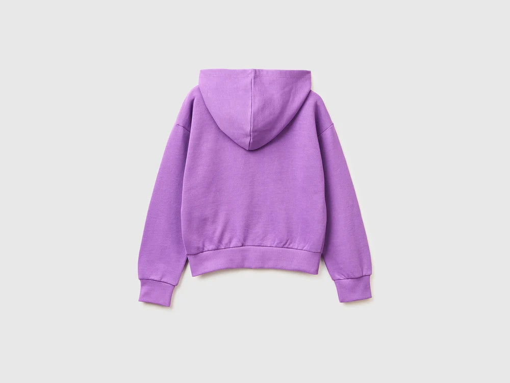 Sweatshirt With Hood - Violet