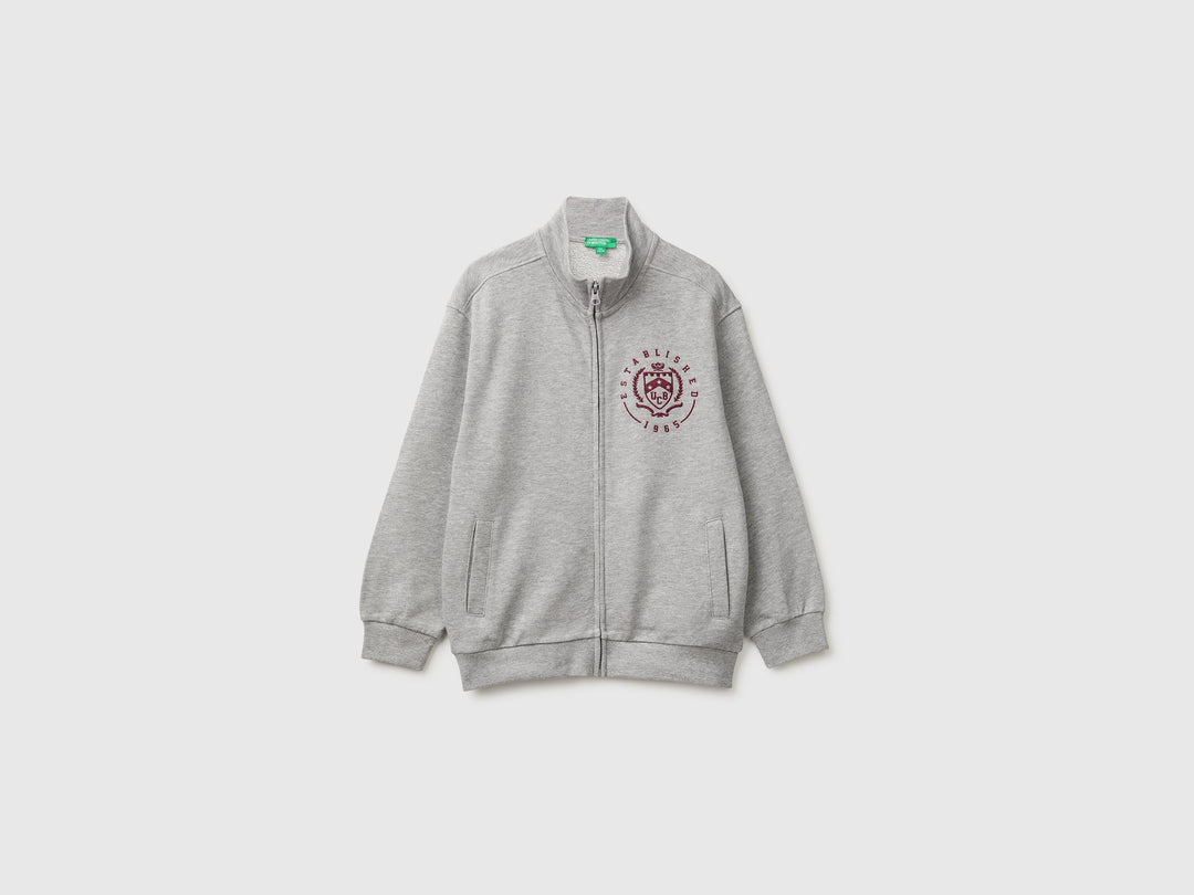 Swaetshirt With Zipped - Grey